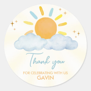 Our Little Sunshine Birthday Party Classic Round Sticker