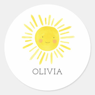 Our Little Sunshine Birthday Party Favours Classic Round Sticker