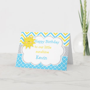 Our little Sunshine Blue and Yellow Birthday Card