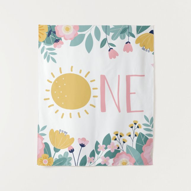 Our Little Sunshine Boho Floral ONE Tapestry (Front)