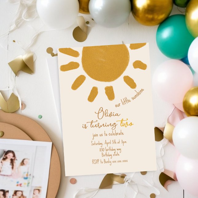 Our little Sunshine Boy Girl Birthday  Invitation (Creator Uploaded)