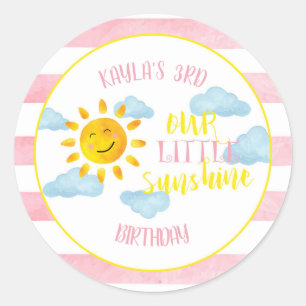 Our Little Sunshine Favour Sticker