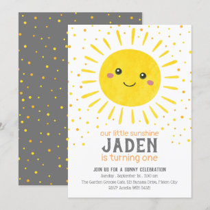 Our Little Sunshine First Birthday Invitation