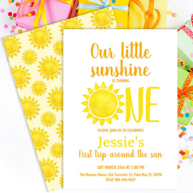 Our Little Sunshine First Birthday Invite (Creator Uploaded)