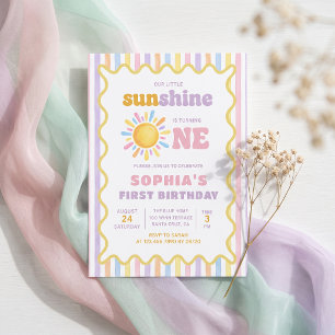 Our Little Sunshine Girl's 1st Birthday Invitation