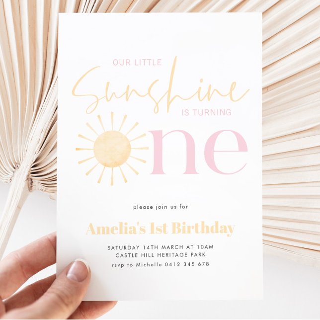 Our Little Sunshine Girl's 1st Birthday Party Invitation (Creator Uploaded)