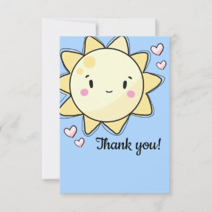 Our Little Sunshine Girls Blue Sky Thank You Card