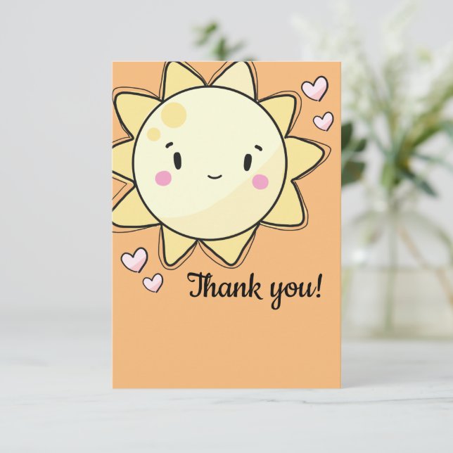 Our Little Sunshine Girls Thank You Card (Standing Front)