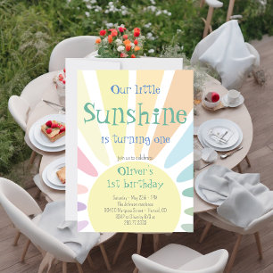 Our Little Sunshine is turning one Birthday Party Invitation