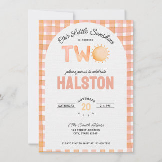 Our Little Sunshine is Two | Boho Birthday Invite