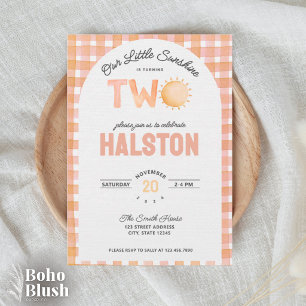 Our Little Sunshine is Two   Boho Birthday Invite