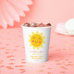 Our Little Sunshine Yellow Baby Shower Paper Cup. Cups