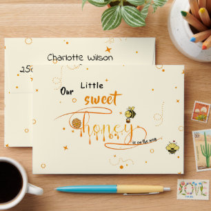 Our Little Sweet Honey Is On The Way Baby Shower Envelope