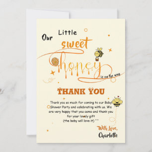 Our Little Sweet Honey Is On The Way Baby Shower Thank You Card