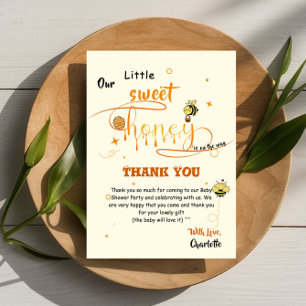 Our Little Sweet Honey Is On The Way Baby Shower Thank You Card