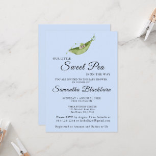 Our Little Sweet Pea On The Way Baby Shower Invite
