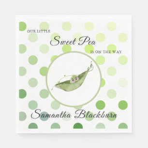 Our Little Sweet Pea On The Way Baby Shower Invite Napkin