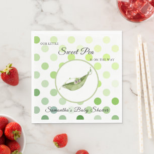 Our Little Sweet Pea On The Way Baby Shower Invite Napkin