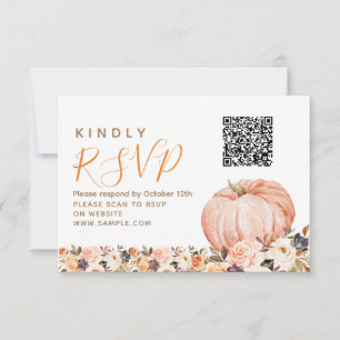 Our Little Sweet Pumpkin 1st Birthday Rsvp Card