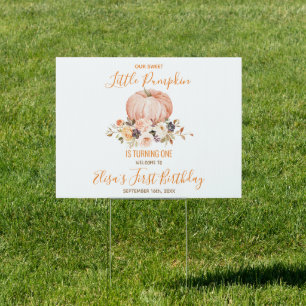 Our Little Sweet Pumpkin 1st Birthday Welcome Yard Garden Sign