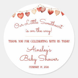 Our Little Sweetheart Baby Shower Favour Classic Round Sticker