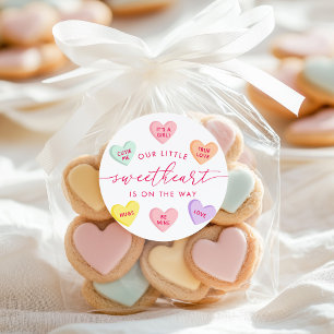Our Little Sweetheart Candy Hearts Baby Shower Classic Round Sticker