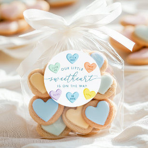 Our Little Sweetheart Candy Hearts Baby Shower Classic Round Sticker