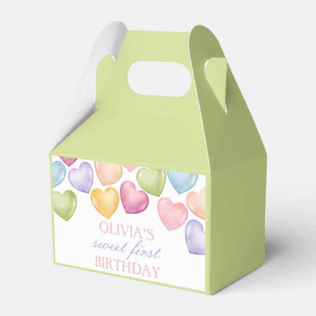 Our little Sweetheart conversation heart Birthday  Favour Box (Front Side)