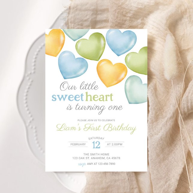 Our little Sweetheart conversation heart Birthday  Invitation (Creator Uploaded)