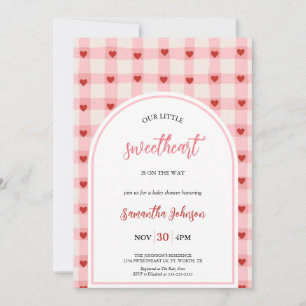 Our Little Sweetheart Cute Valentine Baby Shower Invitation