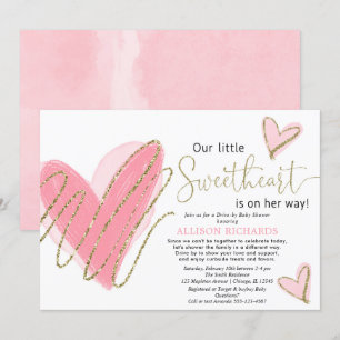 Our Little Sweetheart Drive-by baby shower Invitation