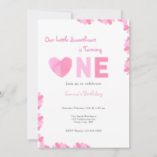 Our Little Sweetheart First Birthday Invitation 