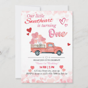 Our Little Sweetheart is Turning One Invitation