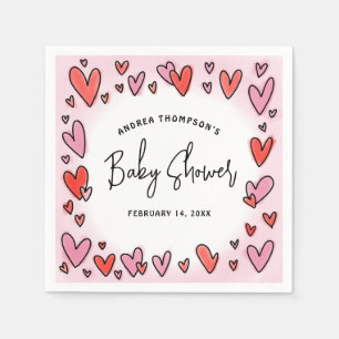 Our Little Sweetheart Valentine Hearts Baby Shower Napkin