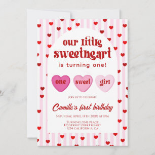 Our little sweetheart Valentine's 1st Birthday Invitation