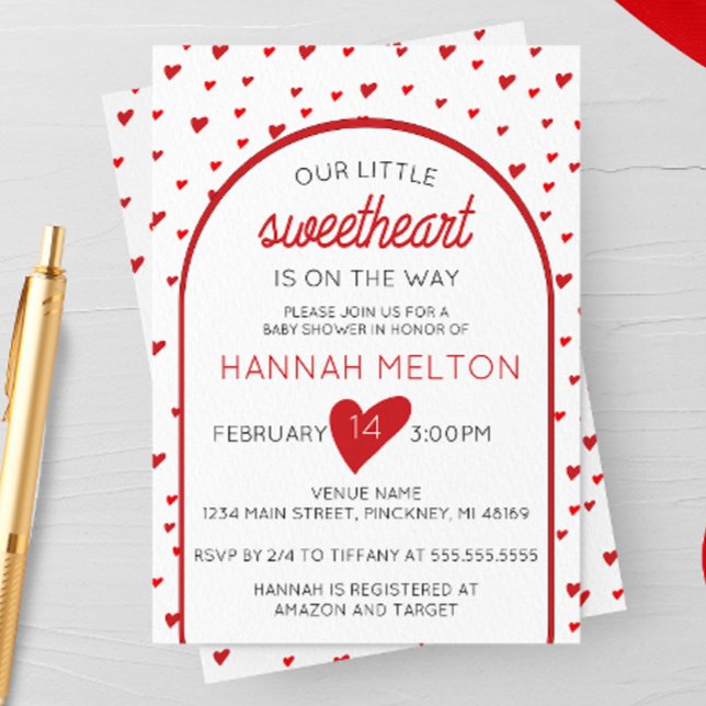 Our Little Sweetheart Valentine's Day Baby Shower Invitation (Creator Uploaded)