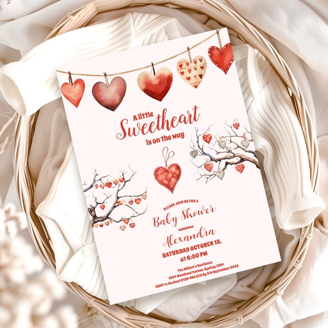 Our Little Sweethearts Valentine's Day Baby Shower Invitation (Creator Uploaded)