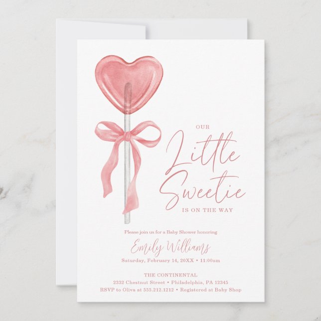 Our Little Sweetie Valentine Baby Shower Invite (Front)