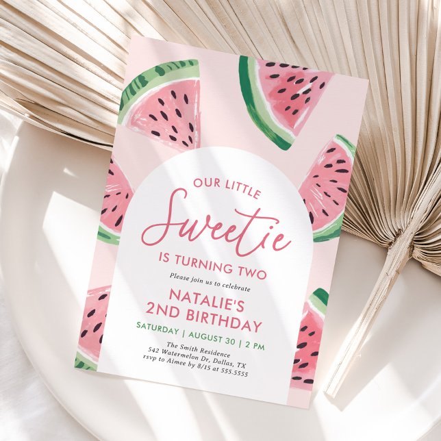 Our Little Sweetie Watermelon Birthday Invitation (Creator Uploaded)