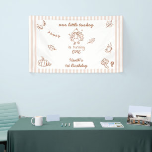 Our Little Turkey First Birthday Banner