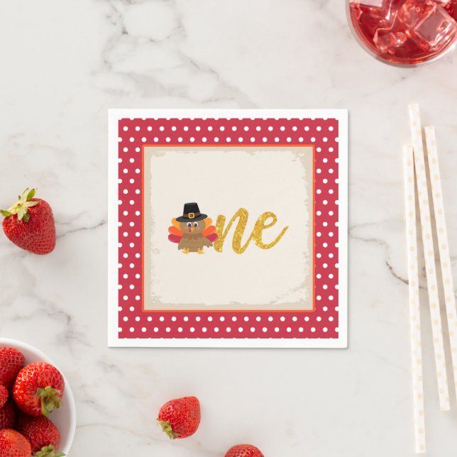 Our Little Turkey is Turning ONE Napkin - TD (Insitu)