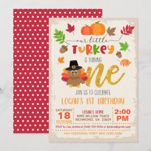 Our Little Turkey is Turning One - WD Invitation