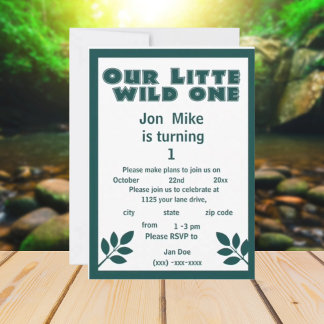 Our little wild one birthday Invitation