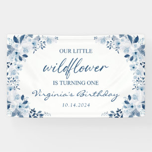 Our Little Wildflower Baby Girl 1st Birthday Party Banner