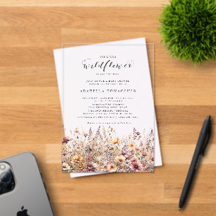 Our Little Wildflower Fall Floral Baby Shower Acrylic Invitations