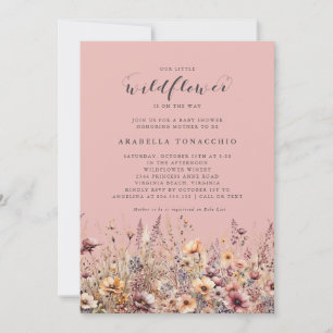 Our Little Wildflower Fall Floral Baby Shower Invitation
