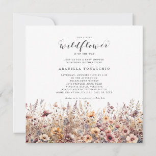 Our Little Wildflower Fall Floral Baby Shower Invitation