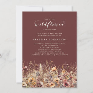 Our Little Wildflower Fall Floral Baby Shower Invitation