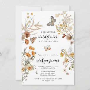 Our Little Wildflower First Birthday Invitation