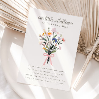 Our Little Wildflower First Birthday Party Invitation